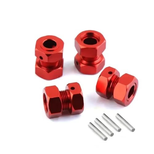 GTFRUQAS RC Autozubehör Für Arrma 6S Für Typhon Für Limitless Für Mojave Für Felony 1/7 Metall 17 Mm Radsechskant RC Autoteile Und Zubehör Upgrade Ersatzverwendung(Red) von GTFRUQAS