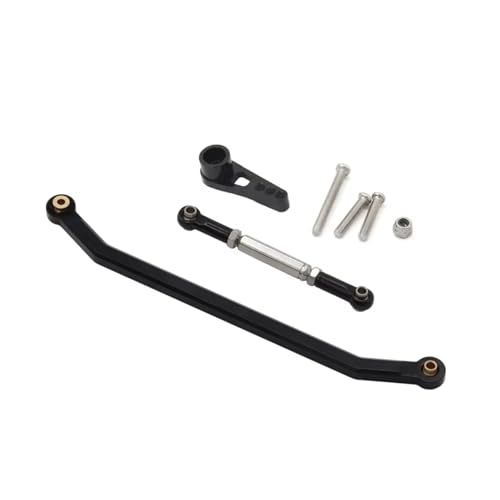GTFRUQAS RC Autozubehör Für MN128 1/12 Aluminium Lenkverbindungsstangensatz RC Auto LKW Geländewagen Kettenfahrzeugteile Und Zubehör Upgrade Ersatzverwendung(Black) von GTFRUQAS