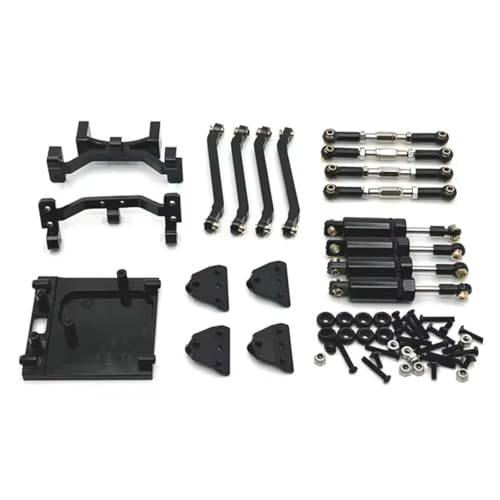 GTFRUQAS RC Autozubehör Für MN99S 1/12 Metall Spurstange Stoßdämpfer Kit Tasche Fernbedienung Auto Kettenfahrzeug Teile Und Zubehör Upgrade Ersatz Verwendung(Black) von GTFRUQAS