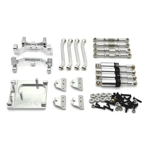 GTFRUQAS RC Autozubehör Für MN99S 1/12 Metall Spurstange Stoßdämpfer Kit Tasche Fernbedienung Auto Kettenfahrzeug Teile Und Zubehör Upgrade Ersatz Verwendung(Silver) von GTFRUQAS