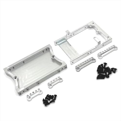GTFRUQAS RC Autozubehör Für MangNiu D90 D91 D96 Für MN98 99S V1 Heckstrahl Lenkgetriebebehälter Stoßdämpferhalterung Fernbedienung Autozubehör Upgrade Ersatzverwendung(Silver) von GTFRUQAS