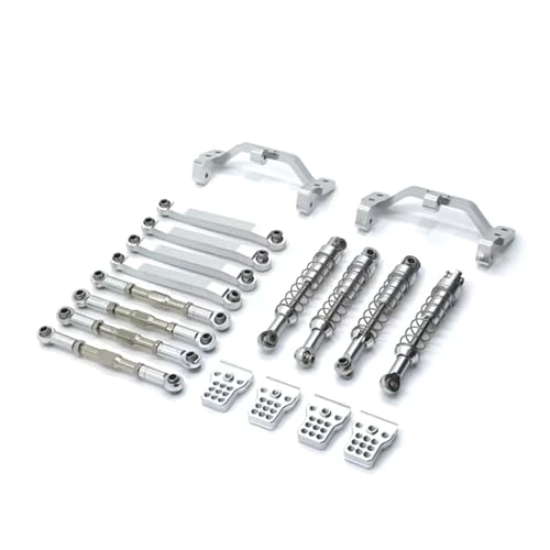 GTFRUQAS RC Autozubehör Für MangNiu D96 D90 D91 Für MN98 99S V1 Stoßdämpferstange Für Seat Fernbedienung Auto Kettenfahrzeug Teile Und Zubehör Upgrade Ersatz(Silver) von GTFRUQAS