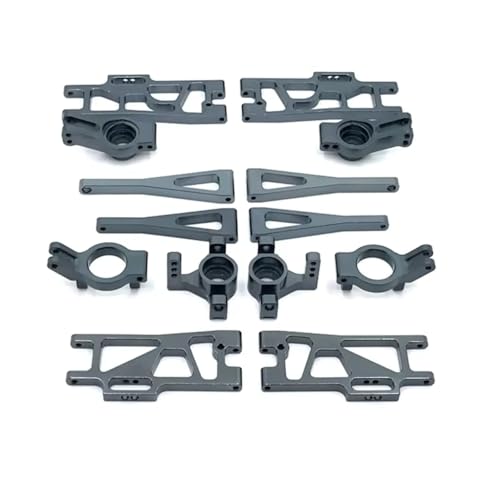 GTFRUQAS RC Autozubehör Für WLtoys 104009 12401 12402 12403 12404 12409 Metall C Für Sitz Lenkbecher Für Schwinge 7-teiliges Set RC Autozubehör Upgrade Ersatz Verwendung(Gray) von GTFRUQAS