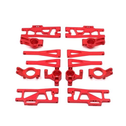 GTFRUQAS RC Autozubehör Für WLtoys 104009 12401 12402 12403 12404 12409 Metall C Für Sitz Lenkbecher Für Schwinge 7-teiliges Set RC Autozubehör Upgrade Ersatz Verwendung(Red) von GTFRUQAS