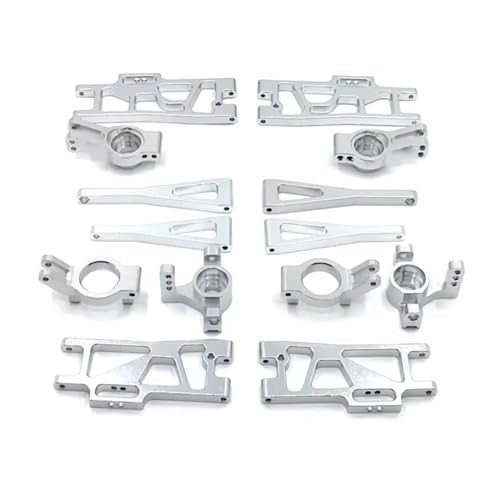 GTFRUQAS RC Autozubehör Für WLtoys 104009 12401 12402 12403 12404 12409 Metall C Für Sitz Lenkbecher Für Schwinge 7-teiliges Set RC Autozubehör Upgrade Ersatz Verwendung(Silver) von GTFRUQAS