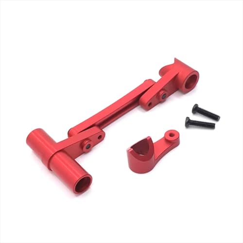 GTFRUQAS RC Autozubehör Für WLtoys 104009 12401 12402 12403 12404 12409 Metall Lenkgruppe RC Auto Kettenfahrzeugteile Und Zubehör Upgrade-Ersatzverwendung(Red) von GTFRUQAS