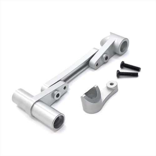GTFRUQAS RC Autozubehör Für WLtoys 104009 12401 12402 12403 12404 12409 Metall Lenkgruppe RC Auto Kettenfahrzeugteile Und Zubehör Upgrade-Ersatzverwendung(Silver) von GTFRUQAS