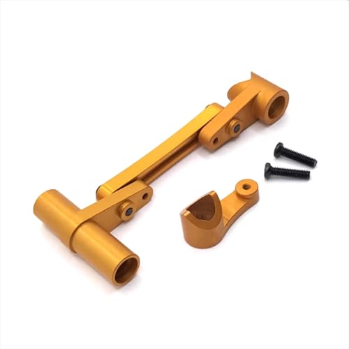 GTFRUQAS RC Autozubehör Für WLtoys 104009 12401 12402 12403 12404 12409 Metall Lenkgruppe RC Auto Kettenfahrzeugteile Und Zubehör Upgrade-Ersatzverwendung(Yellow) von GTFRUQAS