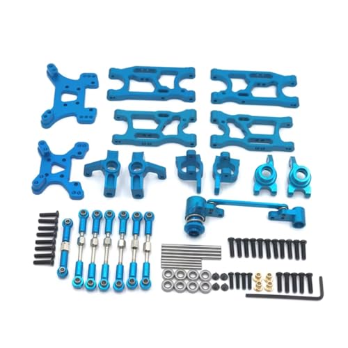 GTFRUQAS RC Autozubehör Für WLtoys 144010 144001 144002 124017 124019 Metall Schaukel Arm Pleuel Kit Fernbedienung Auto Teile Und Zubehör Ersatz(Blue) von GTFRUQAS