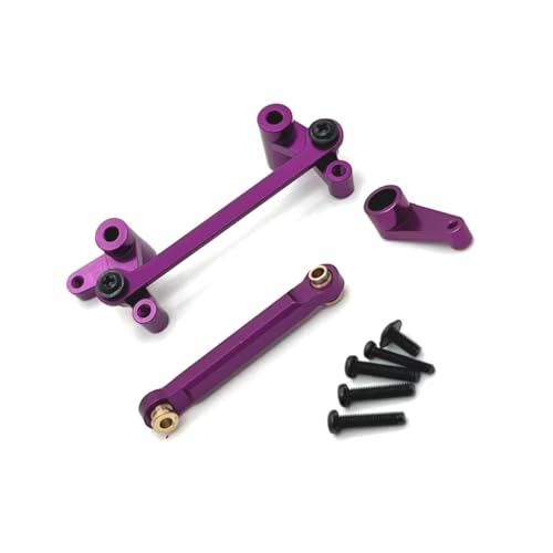 GTFRUQAS RC Autozubehör Für WLtoys 144016 144018 1/14 Metallgruppe Lenkarm Zugstange RC Auto Kettenfahrzeug Teile Und Zubehör Upgrade Ersatz Verwendung(Purple) von GTFRUQAS