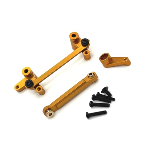 GTFRUQAS RC Autozubehör Für WLtoys 144016 144018 1/14 Metallgruppe Lenkarm Zugstange RC Auto Kettenfahrzeug Teile Und Zubehör Upgrade Ersatz Verwendung(Yellow) von GTFRUQAS