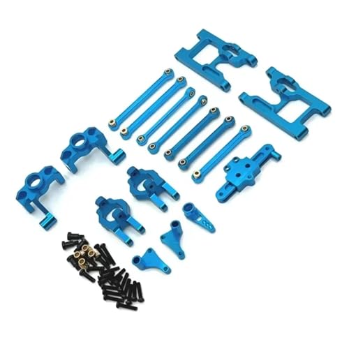 GTFRUQAS RC Autozubehör Für Wltoys 124006 12423 12427 12428 12429 1/12 Metall Lenkung Tasse Montage Link Rod Kit RC Auto Zubehör Upgrade Ersatz Verwenden(Blue) von GTFRUQAS