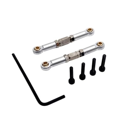 GTFRUQAS RC Autozubehör Für Yudi GR M16 1/16 Metall Einstellbare Lenkstange Fernbedienung Auto Kettenfahrzeug Teile Und Zubehör Upgrade Ersatz Verwenden(Silver) von GTFRUQAS