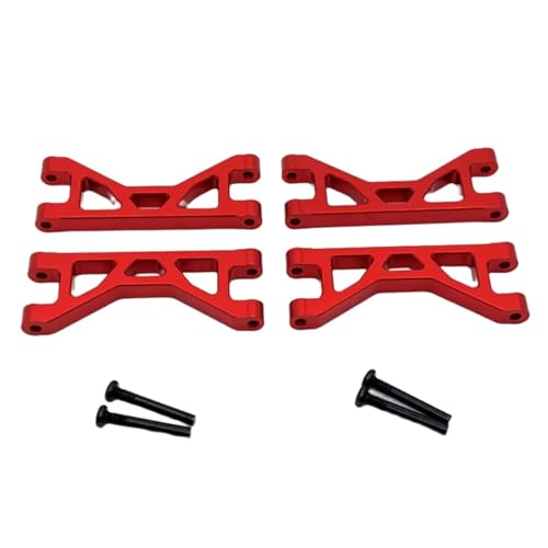 GTFRUQAS RC Autozubehör Für Yudi GR M16 1/16 Metall Großer Fuß Vorne Und Hinten Oberen Schwingarme Fernbedienung Auto Teile Und Zubehör Upgrade Ersatz Verwenden(Red) von GTFRUQAS