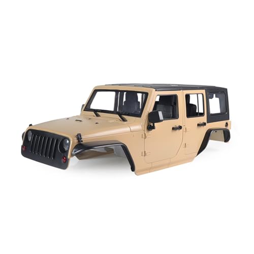 RC Ersatzteile Für Axial Für SCX10 90046 90047 Für RGT Für EX86100 Für Jeep Für Wrangler Für Rubicon 1/10 Auto Shell 313mm Radstand Körper Kit RC Crawler Auto Teile(Beige) von GTFRUQAS
