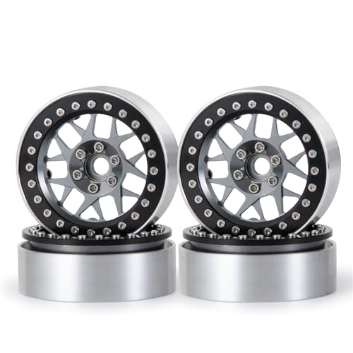 RC Ersatzteile Für Axial Für SCX10 Für Wraith Für TRX-4 D90 1/10 RC Crawler Auto Upgrade Teile Metall 1,9"/2,2 Zoll Beadlock Rad Felgen Dekoration Zubehör 25/35mm(1.9inch 25mm 4) von GTFRUQAS