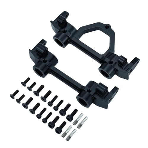 GTFRUQAS RC Ersatzteile Für Axial Für SCX10 I Für SCX10 II 90046 90047 1/10 Metall Aluminium Vorne Stoßstange Hinten Montieren Träger Montieren RC Crawler Auto Teile(Black,1set) von GTFRUQAS