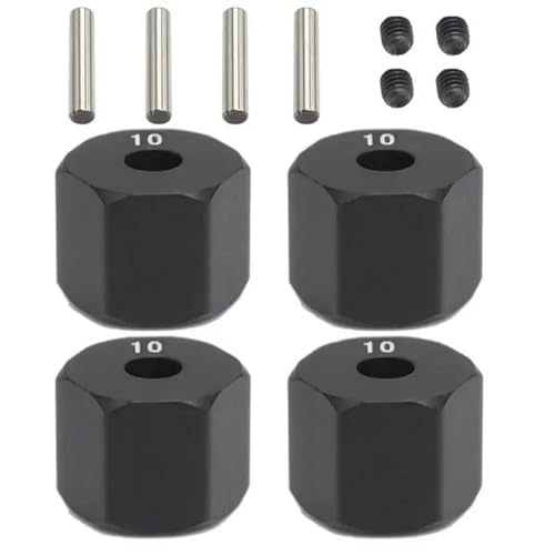 GTFRUQAS RC Ersatzteile Für Axial Für SCX10 II 90046 90047 1/10 4 Stücke 12 MM Erweiterte Rad Hex Adapter Dicke 8/9/10mm RC Crawler Upgrade Teile Zubehör(10MM) von GTFRUQAS