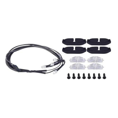 GTFRUQAS RC Ersatzteile Für Axial Für SCX10 III CJ-7 Für Jeep Für Wrangler Für Gladiator 1/10 Radlaufleuchten Licht Chassis Simulation Schmücken RC Crawler Autoteile(White) von GTFRUQAS