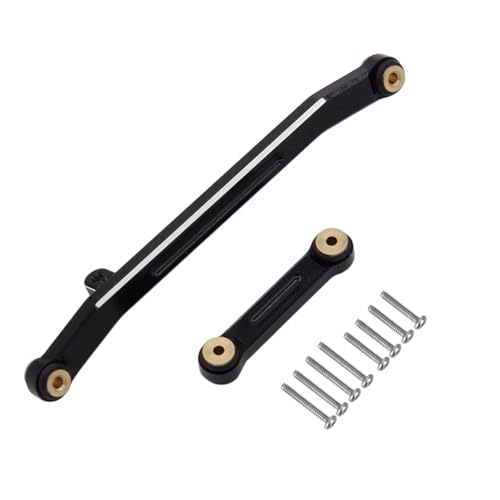 RC Ersatzteile Für Axial Für SCX24 Für Deadbolt C10 Für JLU Für Gladiator Für Bronco 1/24 RC Crawler Auto Metall Lenkung Link Stange Mit Ball Ende(Black) von GTFRUQAS