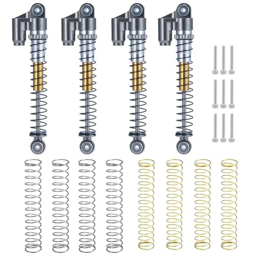 RC Ersatzteile Für Axial Für SCX24 Für Deadbolt C10 Für Wrangler Für Gladiator Für Bronco 1/24 RC Auto 43mm Metall Stoßdämpfer Dämpfer Upgrade Teile(Grey) von GTFRUQAS