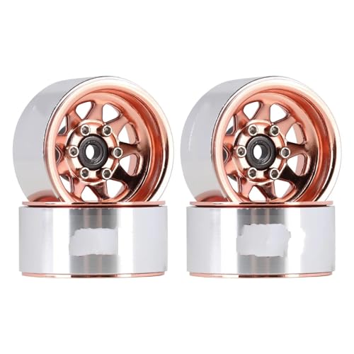 RC Ersatzteile Für Axial Für SCX24 Für FCX24 Für Enduro24 Für TRX4M W1004 AX24 1,0 Bead Lock Felge Deep Dish Negative Offset 3,78mm Gestempelt Nabe RC Crawler Auto Teile(Orange) von GTFRUQAS