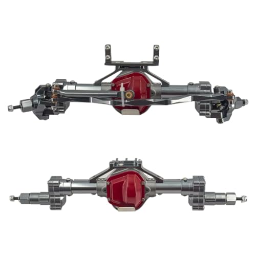 GTFRUQAS RC Ersatzteile Für Axial Für Scx10 I II 1/10 Upgrades Teile Metallic Aluminium Vordere Und Hintere Portal Achse Set BOD 90046 90047 Rc Auto Zubehör(Metallic) von GTFRUQAS