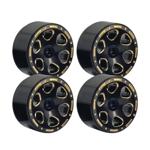 GTFRUQAS RC Ersatzteile Für Axial Für TRX4m Für SCX24 90081 C10 1/18 1/24 RC Crawler Auto Upgrade Teile 1,0 Schwarz Messing Beadlock Räder Hub Felgen von GTFRUQAS