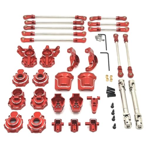 RC Ersatzteile Für HB Für Toys R1001 R1002 R1003 1/10 Metall Portal Achse Getriebe Gehäuse Diff Abdeckung Achse Montieren Antriebswelle Link Kit RC Auto Upgrade Teile(Red) von GTFRUQAS