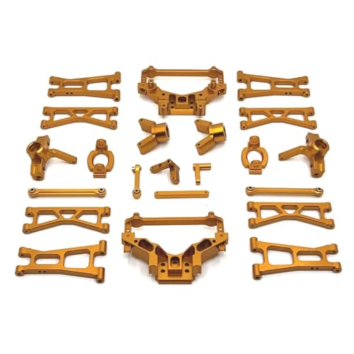 RC Ersatzteile Für HS 14321 14322 14331 14332 14421 14422 14431 14432 Für JJRC C8802 Für YDJ-D879 1/14 RC-Auto Für Schwingen Lenkung Cup Hub Carrier-Schockturm Set Set(Yellow) von GTFRUQAS