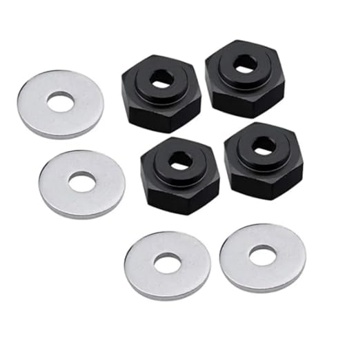 GTFRUQAS RC Ersatzteile Für HSP 1/10 1/8 RC Auto Für Buggy Für Monster Truck 12mm Bis 17mm Rad Adapter Stick Hub Combiner Hexagonal Hex Loch 6mm Teile(Black) von GTFRUQAS