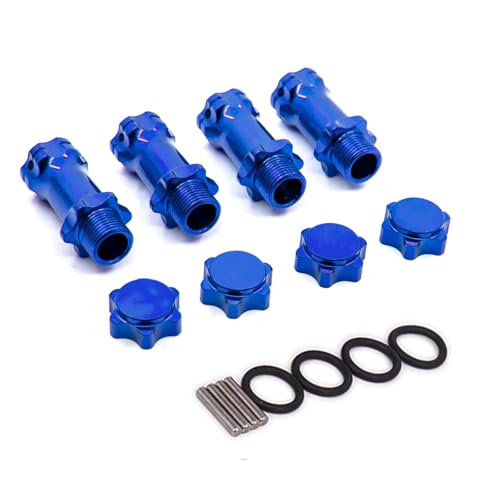 GTFRUQAS RC Ersatzteile Für HSP 1/8 Für Monster Truck Truggy RC Ersatzteile 89108 17mm Rad Hex 30mm Länger Verbesserte Mount Adapter Abdeckung Nabe RC Auto Zubehör(Blue) von GTFRUQAS