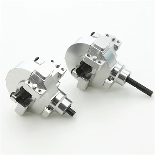 GTFRUQAS RC Ersatzteile Für HSP 94123 94107 94111 94118 02030 03015 02024 02051 102075 Für Himoto 1/10 Metall Vorne Hinten Getriebe Komplette Stick Diff Getriebe Upgrade RC Auto Teile(Silver) von GTFRUQAS