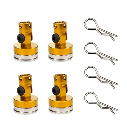 GTFRUQAS RC Ersatzteile Für HSP Für Sakura Für Redcat D90 D110 Drift 1/10 4 Stücke RC Auto Körper Beiträge Magnet Unsichtbare Fest Mount Mit Clip(Yellow) von GTFRUQAS