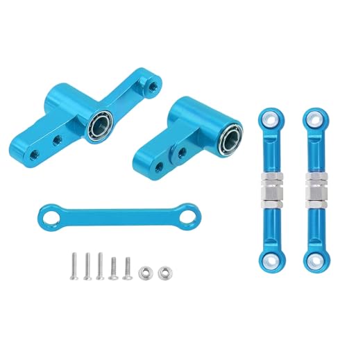GTFRUQAS RC Ersatzteile Für MJX 14209 14210 1/14 Lenkgruppe Montage Lager Link Spurstange RC Auto Metall Modifikation Upgrade Teile Dekoration RC Auto Zubehör(Blue,Size 2) von GTFRUQAS