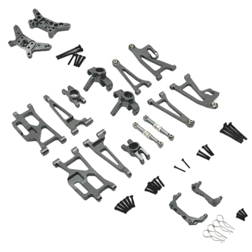 GTFRUQAS RC Ersatzteile Für MJX 14209 14210 1/14 Metall-Lenkbecher Oben Und Unten Für Schwingarm-Set Stoßdämpferhalterung Karosseriepfosten RC-Auto-Upgrade-Teile Zubehör(Gray) von GTFRUQAS