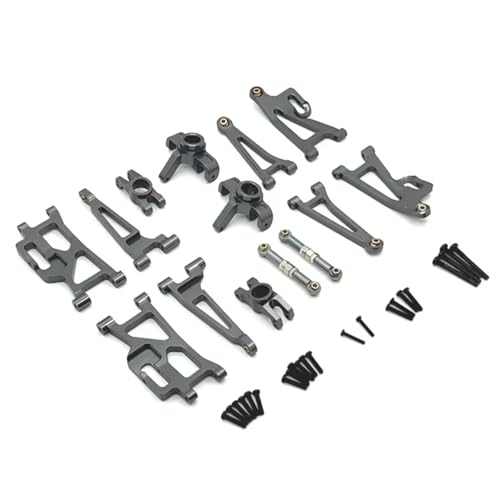 RC Ersatzteile Für MJX 14209 14210 1/14 Metall Lenkung Tasse Hub Carrier Oberen Unteren Für Schaukel Arm Set Link Stange RC Auto Upgrade Teile Zubehör(Gray) von GTFRUQAS