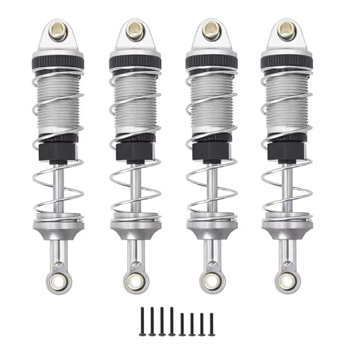 GTFRUQAS RC Ersatzteile Für MJX 16208 16209 16210 Für MN128 MN86K MN86KS MN128 MN86 MN86S Für MN G500 1/12 Metall Öl Stoßdämpfer Dämpfer RC Auto Upgrade Teile Änderung(Silver) von GTFRUQAS