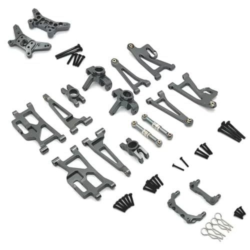 RC Ersatzteile Für MJX Für Hyper GO Für 14210 14209 1/14 RC LKW Verbessert Teile Metall Aluminium Legierung Schockturm Für Schwung Armslenker Lenkbecher(Gray) von GTFRUQAS