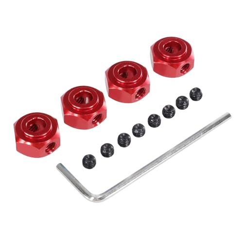 GTFRUQAS RC Ersatzteile Für MJX Für Hyper Go 10208 Für H12Y 1/10 1/12 Metall 12mm Hex Stecker RC Auto Upgrade Teile Zubehör Ersatz Teile(Red) von GTFRUQAS