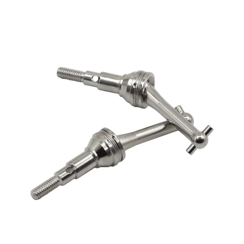 GTFRUQAS RC Ersatzteile Für MJX Für Hyper Go 14301 14302 1/14 2Pcs Metall Antriebswellen Hund Knochen CVD RC Auto LKW Upgrade Teile Geändert Zubehör(Silver) von GTFRUQAS