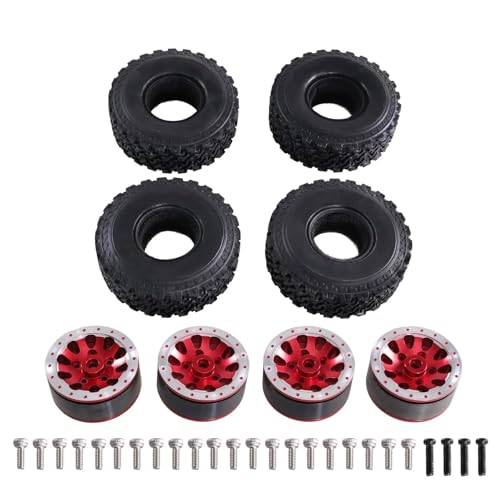 RC Ersatzteile Für MN 1/12 Für MN82 LC79 Für MN78 D90 D91 D96 99S Für WPL 1/16 Für Feiyu Für JJRC RC Teile Metall Sechs Rad Stick Clip Reifen Radnabe Reifen(Red) von GTFRUQAS