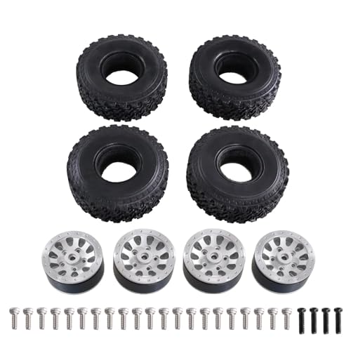 RC Ersatzteile Für MN 1/12 Für MN82 LC79 Für MN78 D90 D91 D96 99S Für WPL 1/16 Für Feiyu Für JJRC RC Teile Metall Sechs Rad Stick Clip Reifen Radnabe Reifen(Silver) von GTFRUQAS