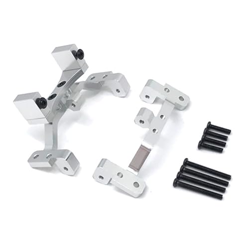 GTFRUQAS RC Ersatzteile Für MN D90 D91 Für MN45 MN40 MN96 MN99 MN99S 1/12 Auto Upgrades Teile Metall Zugstangenhalterung Sitz Und Servohalterung Dekoration Autozubehör(Silver) von GTFRUQAS