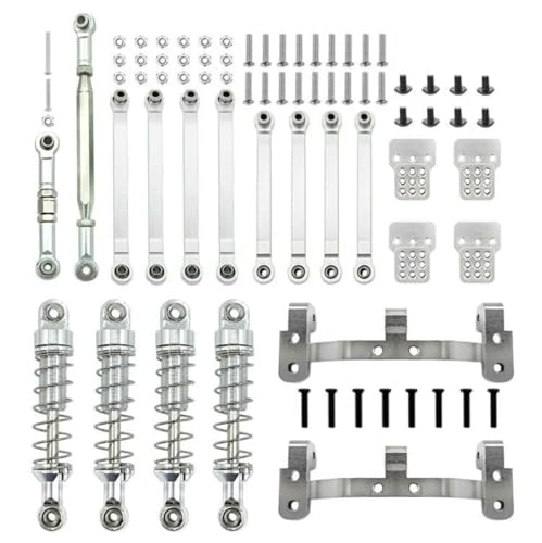 GTFRUQAS RC Ersatzteile Für MN D90 D91 MN40 MN45 MN96 MN99 Für MN99S 1/12 RC Auto Metall Suspension Link Rod Link Zugstangen Halterung Für Sitz Stoßdämpfer Upgrade Teile(Silver) von GTFRUQAS