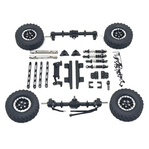 RC Ersatzteile Für MN82 Metall Vordere Und Hintere Portal Achse Für Chassis Link Stange Zugstange Montieren Stoßdämpfer Reifen Seite Pedal 1/12 RC Auto Upgrade Teile(Black) von GTFRUQAS