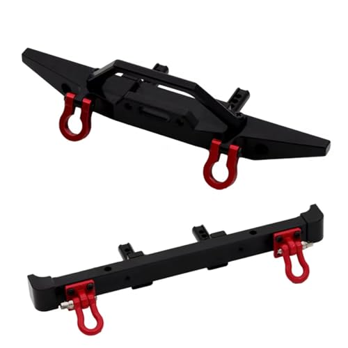 GTFRUQAS RC Ersatzteile Für Mn128 Für Model 1/12 Skala Spielzeug Mn86 G500 Upgrade Teile Fernbedienung Rc Crawler Auto Zubehör Vorne Und Hinten Stoßstange Metall(Black) von GTFRUQAS