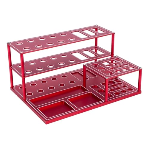 GTFRUQAS RC Ersatzteile Für Modell DIY Hex Kreuz Schraubendreher RC Aluminium Legierung Werkzeug Schraubendreher Lagerung Rack Reparatur Ständer Halter 29 Löcher(Red) von GTFRUQAS