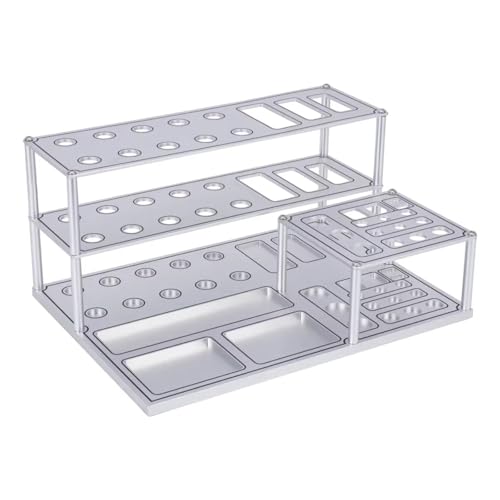 GTFRUQAS RC Ersatzteile Für Modell DIY Hex Kreuz Schraubendreher RC Aluminium Legierung Werkzeug Schraubendreher Lagerung Rack Reparatur Ständer Halter 29 Löcher(Silver) von GTFRUQAS