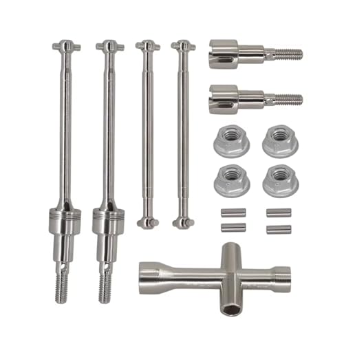 GTFRUQAS RC Ersatzteile Für SCY Bürstenlosen 16101 16102 16103 Pro 1/16 Metall Vorne Hinten Antriebswelle CVD Dogbone Kits Set Antriebswelle RC Teile(Front Rear Set) von GTFRUQAS